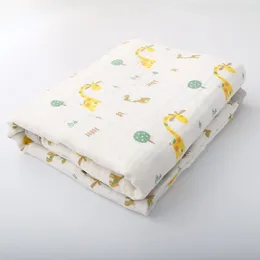 Blankets Born Baby Blanket 2 Layers Muslin Cotton Bath Towel Infant Swaddle Bedding Quilt 120 160cm