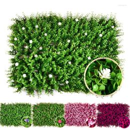 Decorative Flowers Artificial Plants Grass Square Plastic Lawn Plant Wall Panel Boxwood Hedge Greenery Green Decor For Els Living 1PC