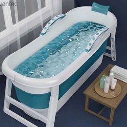 Bathing Tubs Seats Modern folding portable bathtub home ice bath swimming pool adult bathtub simple indoor hot tub large all bathtub WX