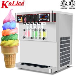 CE Kitchen frozen Yoghourt tabletop 5 Flavours soft serve ice cream machine