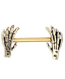 D1001 Hand Nipple Ring Gold 14Ga 16mm Length012345675530263