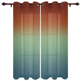 Curtain Abstract Gradient Rust Red Blue Green Outdoor For Garden Patio Drapes Bedroom Living Room Kitchen Window