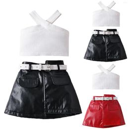 Clothing Sets Kids Baby Girls Outfits Floral Ruffle Off Shoulder Crop Tops Bowknot Denim Shorts Skirt Set Toddler Summer Clothes Gift