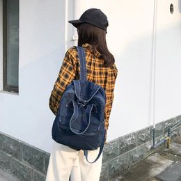 Shoulder Bags High Quality Casual Women Backpack Denim School College Teen Girl Female Student's