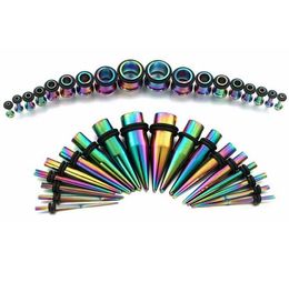 36pcs Ear Stretching Kit 14G00G Stainless Steel Tapers and Plugs Tunnels Ear Gauges Expander Set Body Piercing Jewelry8191136