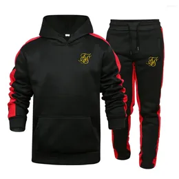 Men's Tracksuits Fashion SikSilk Brand Men Sets Tracksuit Autumn Hoodies Sweatpants Two Piece Suit Hooded Casual Male Clothes