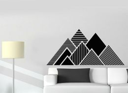 Pyramid Triangles Pattern Wall Stickers Geometric line Vinyl Wall Decal Living Room Modern Home Decoration Classroom Decor9925937
