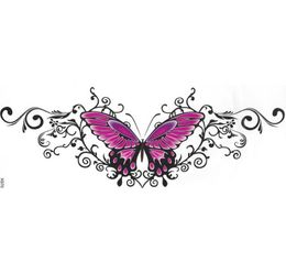 on the body art ladys sternum tattoo sticker beautifull sexy Chest Flowers red Rose Butterfly pattern for women3363937