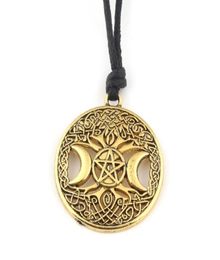 Triple Moon Goddess Wicca Pentagram Magic Amulet Necklace Vintage Silver Women Tree of life Moon Gothic Pendant Necklaces For men 7418570