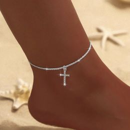 Bohemian Beach Feet Chain Sterling Silver Anklets For Women Foot Leg Chain Link Charms Bracelet Beach Accessories Summer Fashion Jewellery
