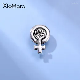 Brooches Feminism Enamel Pins Silver Color Fist Female Power Inspirational Lapel Badges Inspiration Jewelry Gift