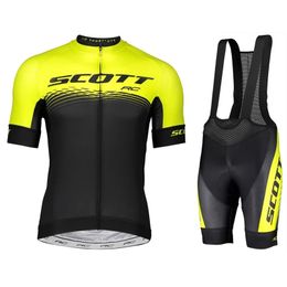 SCOTT Cycling Jersey Set Bicycle Suit Short Sleeve Clothing Bike Maillot Bib Shorts 240426