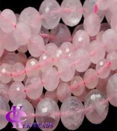 Discount Whole Natural Genuine Rose Quartz PInk Crystal Faceted Round Loose Stone Beads 318mm DIY Necklaces Bracelets 155qu8462823