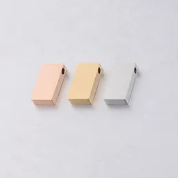 Charms 5Pcs 15x8mm Square Mirror Polish 304 Stainless Steel Blank Stamping Pendants Tags Diy Jewellery Findings Accessoires