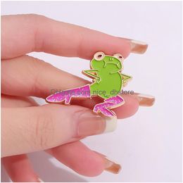 Pins Brooches Cute Frog With Glitter Boots Enamel Cartoon Novel Brooch Funny Hard For Backpacks Badges Hats Jackets Drop Delivery Ot4Nn