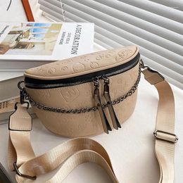 Waist Bags Pochete Feminina De Couro Bolsa Peito Crossbody Luxo Para Mulheres Com Corrente E Ombro Nova