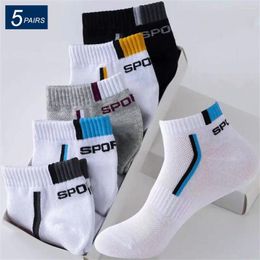 Men's Socks 5 Pairs Pure Cotton Ankle For Men Spring Winter High Quality Male Running Breathable Mesh Outdoor