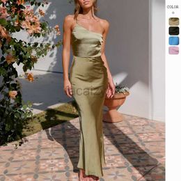 Casual Dresses Designer Dress Hot 2024 Spring/Summer New One Shoulder Sexy Dress with Waist Length Dress Plus size Dresses