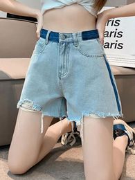 Women's Jeans S-5Xlretro High Waist Denim Shorts Loose A-Line Wide Leg Pants 2024 Korean Fashion Clothing