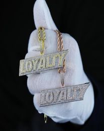 Full Iced Out Bling Pendant 5A Cubic Zirconia CZ Initial Letter Loyalty Charm Necklace Personalized Hip Hop Men Boy Rock Jewelry366322906