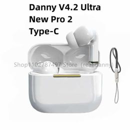 Cell Phone Earphones Danny V4.2 Ultra Headphones TWS ANC Bluetooth Headphones Touch Control Wireless Headphones with Mic Sports Waterproof Headphones J240508