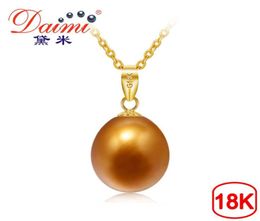 Daimi 8 59mm Freshwater Pearl Brown Colour Pendant Necklace 18k Yellow Gold Pendant Summer Necklace Fine Jewellery J190718298O4502897