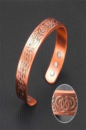 Bangle Mens Fashion Jewellery Magnetic Therapy Energy Opening Adjustable Retro Viking Pattern Bracelet2100067