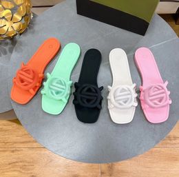 Designer sandals women's buckle G slippers rubber slippers women's beach jelly orange summer and autumn mules outdoor waterproof luxury