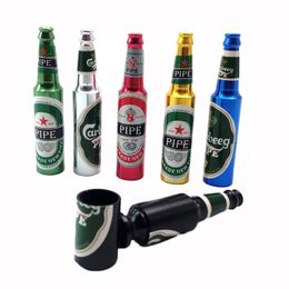 Piccola bottiglia di birra in metallo tubo da 67 mm in lega in lega di birra pipa creativa Design Creative Pipehookah