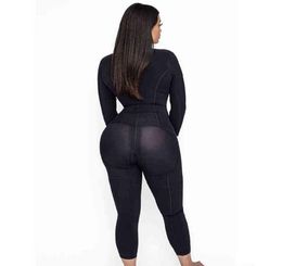 Nxy Women Bodysuit Postpartumtummy Control Shapewear Long Sleeve Full Body Faja with Bra Tummy Shaper High Waist 2206137126491