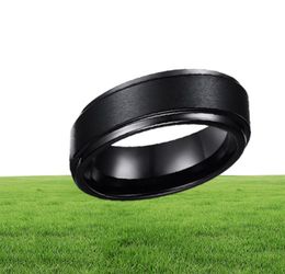 Wedding Ring 8mm Classic Comfort Fit Mens Black Tungsten Carbide Wedding Band Ring Ring in USA and Europe7927691