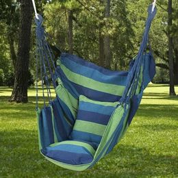 1pc Outdoor Hammock Chair Canvas Leisure Swing Chair No Pillow Or Cushion Dormitory Hammock Swing Rocking ChairWith Storage Bag 240507