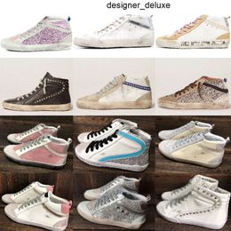 Designer High Top Sneakers Mid Slide Star Women Casual Shoes Trainers Sequin Classic White D golden golden goos goode goosse goosee goose's goldenstar goosesneakers