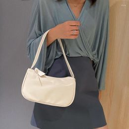 Totes PU Leather Women's Handbags Solid Colour Underarm Bag Fashion Armpit Shoulder Simple Design Girls Small Bags