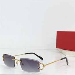 New fashion design square sunglasses 0465S metal frame rimless cut lens simple and versatile style summer outdoor uv400 protection glasses