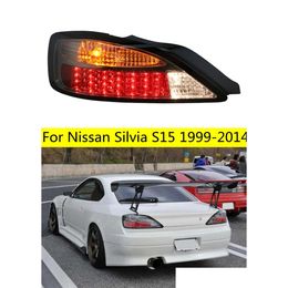 Car Tail Lights Led For Nissan Siia S15 Taillight Assembly 1999-2014 Taillights Rear Lamp Turn Signal Reversing Parking Light Drop Del Ot9Qb