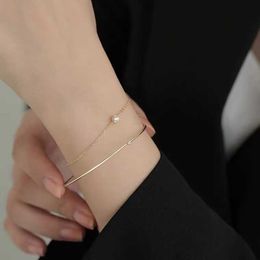 S925 sterling silver bracelet for women light luxury and niche Instagram design high-end feel bracelet exquisite simple and cool style bracelet summer