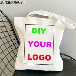 Shopping Bags DIY Your Like Po Or Women's Bag Canvas Shopper Big Designer Handbags Grocery For Boutique Tote Purses