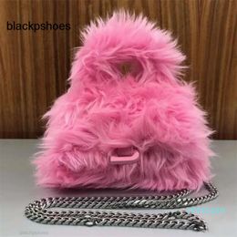 Balencig Le Cagole Winter Bag Women Tote Luxury Fashion Furry Designer The Shoulder Handbag Teddy Soft Plush Crossbody Bags Female Mini Purse UYP6