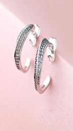 Wholesale-European new elegant wave earrings for Jewellery with original box 925 sterling silver CZ diamond ladies earrings gift8382406