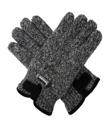 Bruceriver Mens Wool Knit Gloves with Warm Thinsulate Fleece Lining and Durable Leather Palm CJ1912257096206