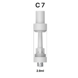 White Ceramic Coil Cartridges 0.5ml 1ml Atomizer 2ml Capacity Thick Oil Vaporizer Full Ceramics Drip Tip Glass Vape Carts For 510 Thread Battery