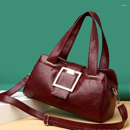 Shoulder Bags 2024 Women Leather Handbags Vintage Practical Female Crossbody Designer Brand Ladies High Capacity Top-Handle