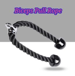 Equipments Muscle Training Gym Triceps Rope Cable Attachment 27.6 Inch Rope Black Fitness Exercise Body Equipment Workout for Home or Gym