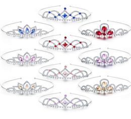 Hair Clips Barrettes 3pcsset Girls Princess Rhinestone Crown Colourful Crystal Tiara Headband For Kid Bride Wedding Jewellery Acce9343711