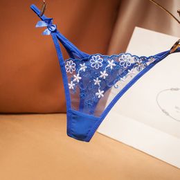 Low price high quality underwear transparent daisy design comfortable butterfly knot women G-string triangle short pants lady underwear Thong Panties Sexy Briefs