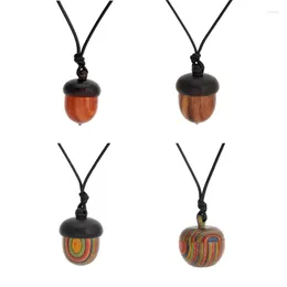 Pendant Necklaces Vintage Screwable Acorn Necklace Neckchain Collar Jewelry Wishing Bottle