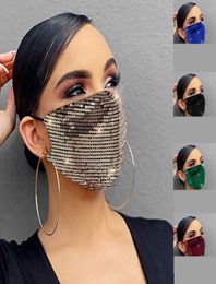 Glitter Bling Sequins Face Mask Dustproof Washable Windproof Reusable Face Maska with Adjustable Earloop Nightclub Party masks9353697