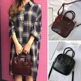 Shoulder Bags 2024 Vintage Women Square Bag Artificial PU Messenger Tote Crossbody Wine Red Black Temperament Handbag