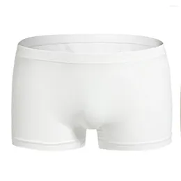 Underpants Men Ice Silk Underwear Sexy Boxers Shorts U Convex Pouch Panties Briefs Solid Colour Cock Gay Lingerie